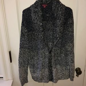 Ombré blue, black and white Cardigan Sweater